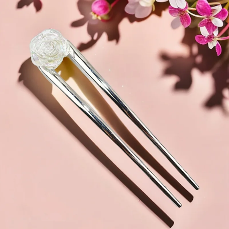 Baiyiyuan Cheap Silver Golden Lotus Flower Bowknot Decorative U Shaped Hair Pins