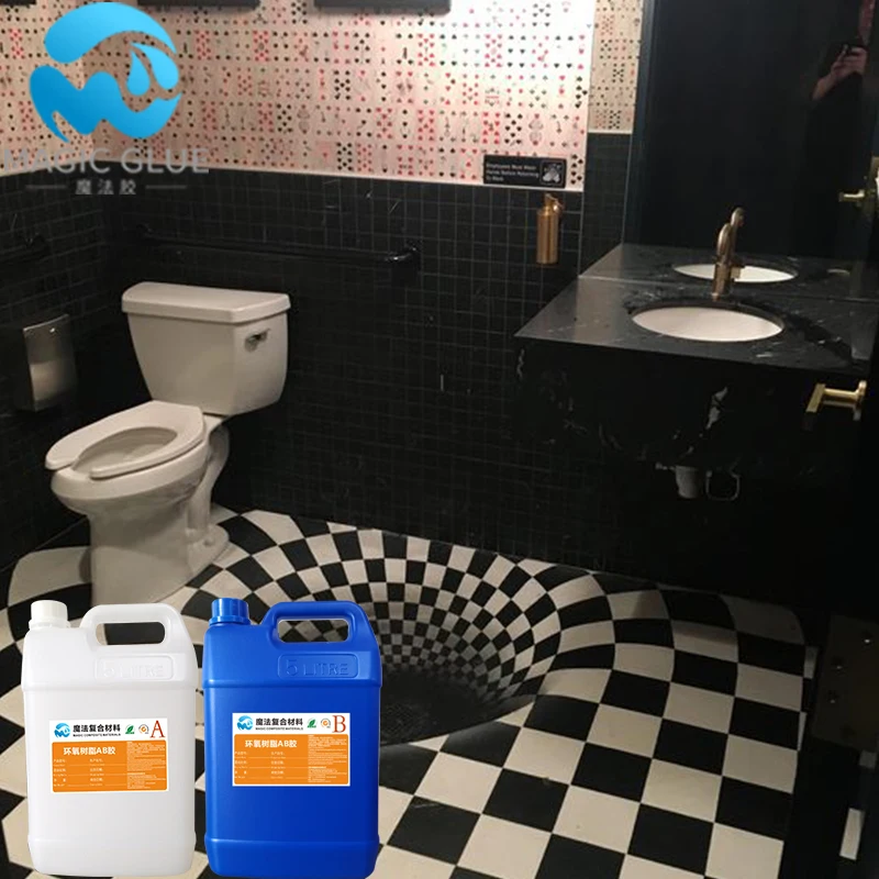 Quick drying 3d floor epoxy resin  for bathroom floor