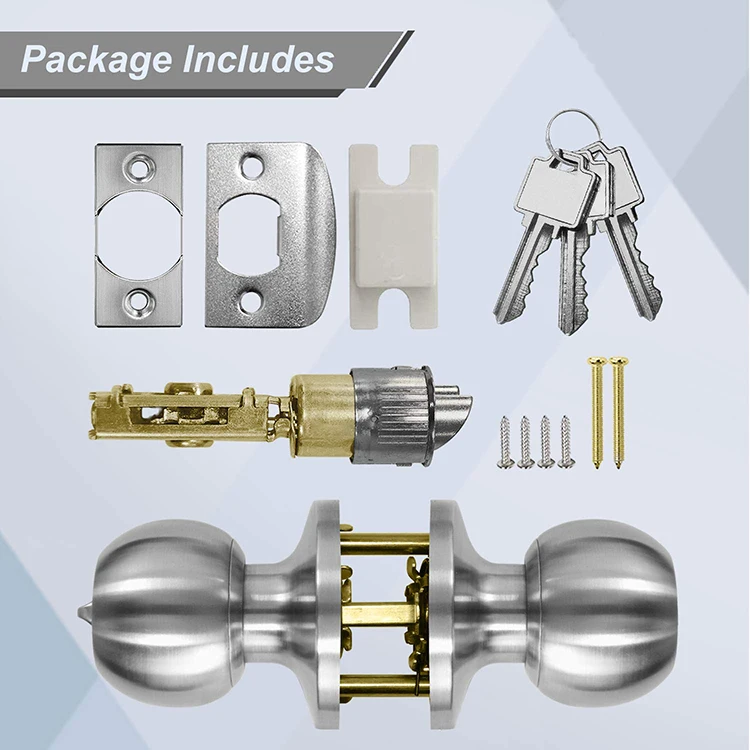 Residential Stainless steel double Entrance cylindrical tubular deadbolt door Knob lock handle set Sample Available
