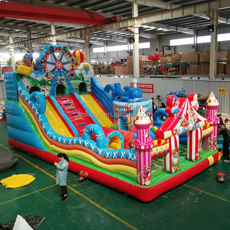 Ferris wheel style children inflatable slide plaza large outdoor trampoline toys to make money play equipment