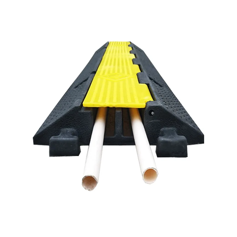 21kg Speed Bump 980*580*90mm Rubber Cable Cord Protector with PVC Cover Indoor & Outdoor Roadway Safety Trunking Cover