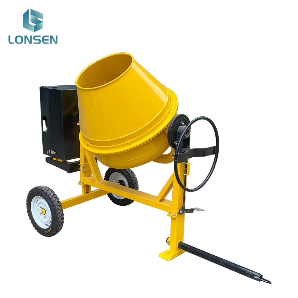 2 wheels gasoline diesel electric movable concrete mixer