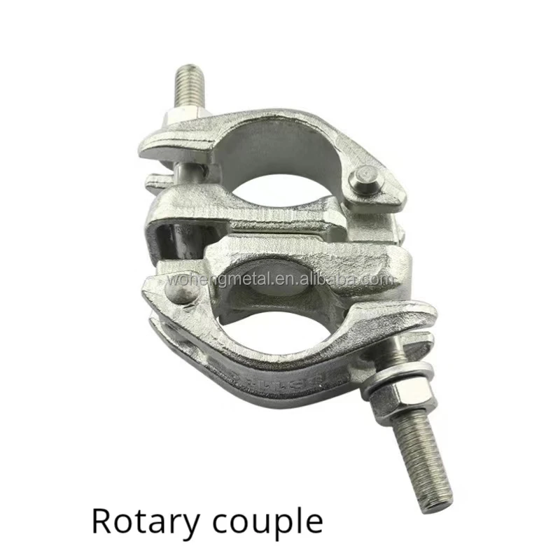 Light Weight Scaffolding Parts Durable Pressed Steel Pipe Clip Fixing Pressed Double Swivel Coupler Scaffolding Swivel Clamp