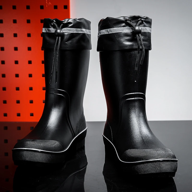 Wholesale Customized Logo European American Waterproof Pvc Rain Boots Anti Slip Durable Work Fishing Water Shoes