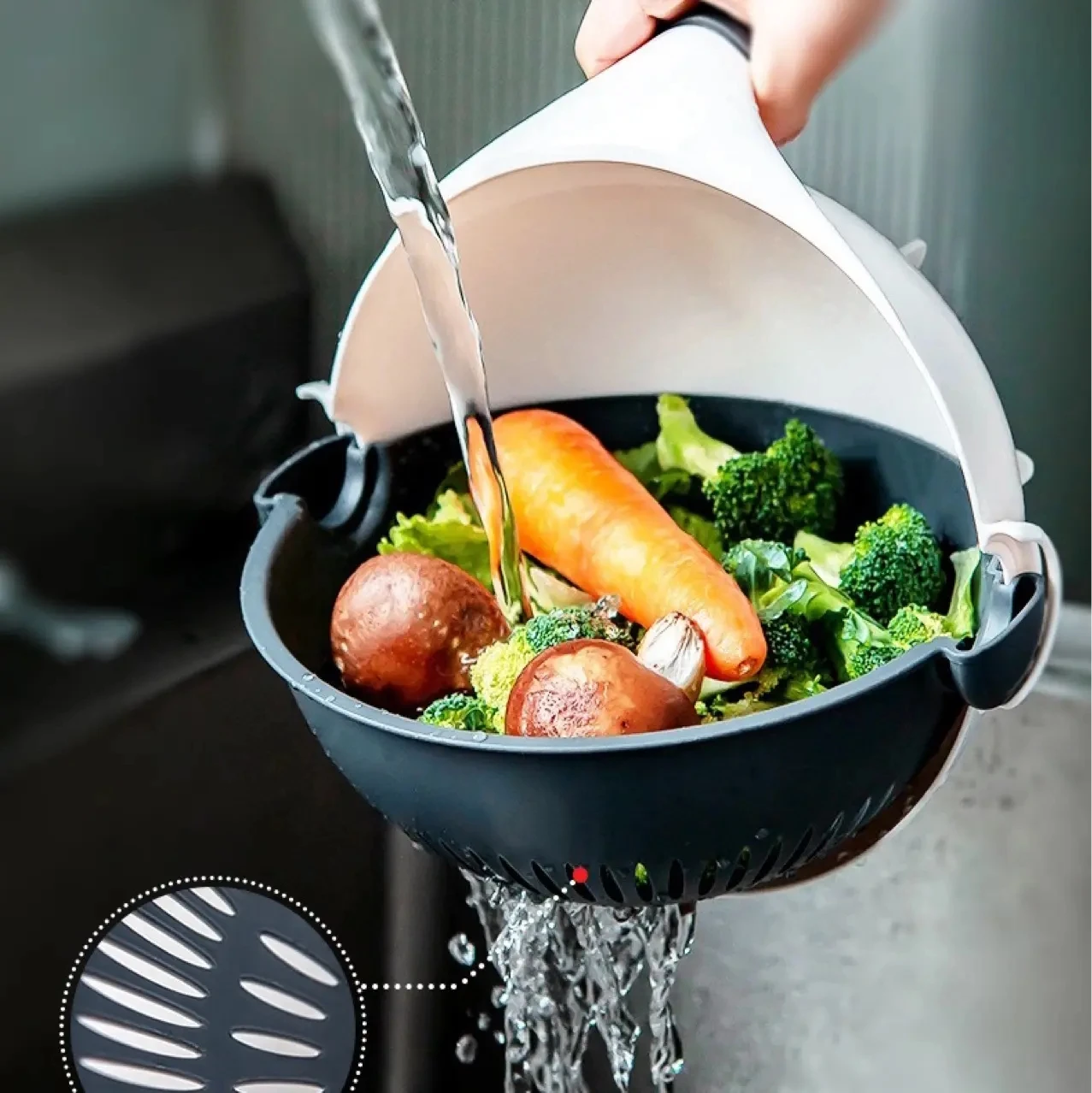 Multifunction Manual Vegetable & Fruit Cutting Tool 7/9/11 In 1 Magic Kitchen Grater Cutting Draining Juicing Grinder