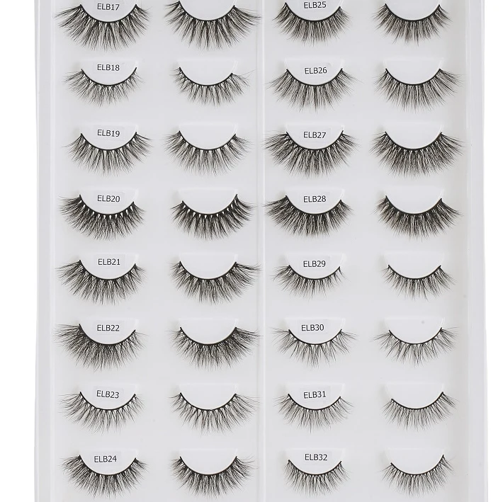 New special elastic band thin band 3d faux mink full strip eye lashes artificial natural false eyelashes wholesale