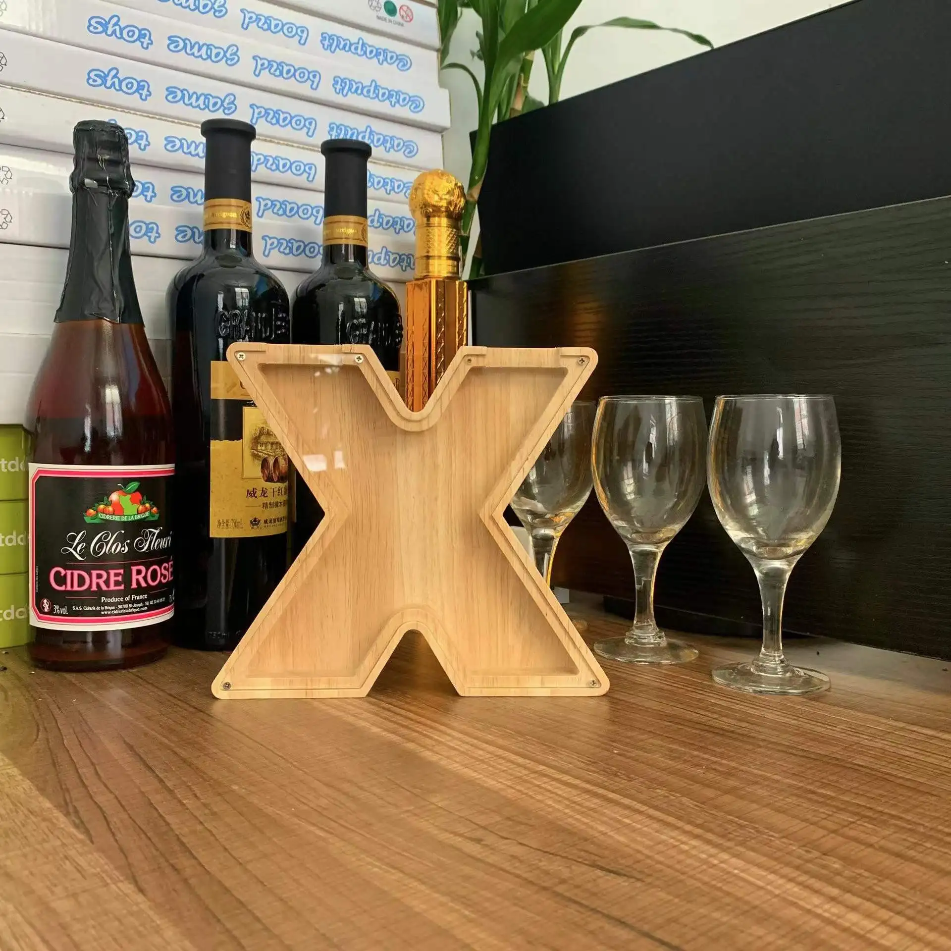 AHOME Wooden Alphabet Piggy Bank Brick Boxes Make Your Saving Money Dreams Come True