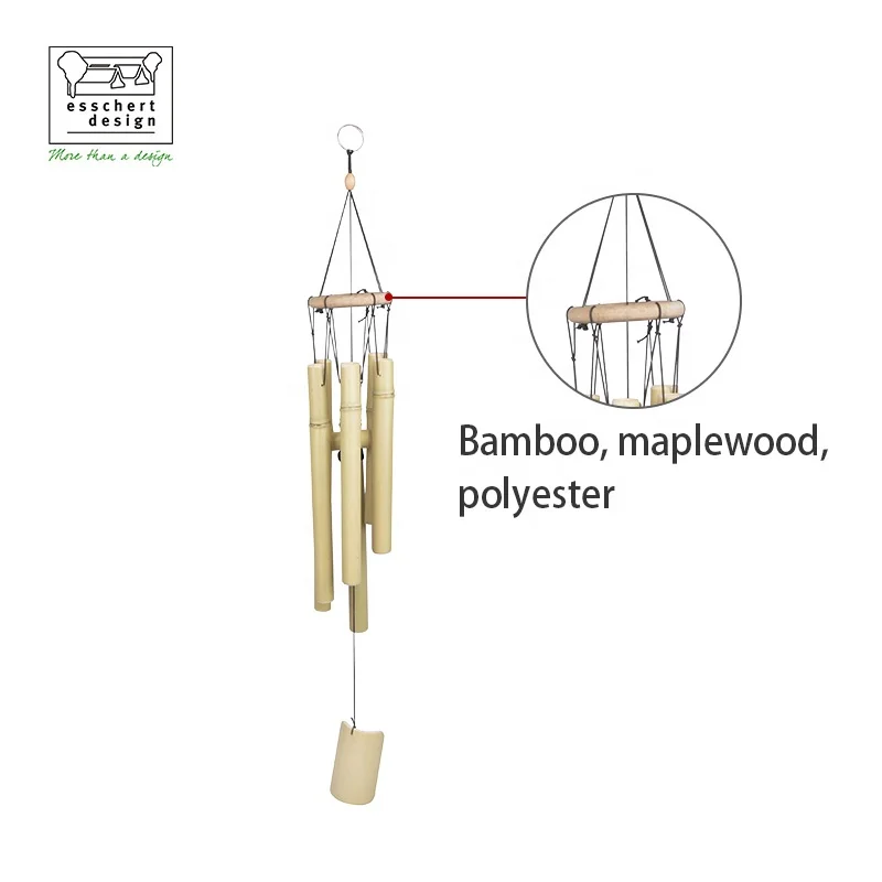 family outside sound making big manufacture spiral boxed deep tone sound chinese 6 tubes  bamboo Wind chime pipe