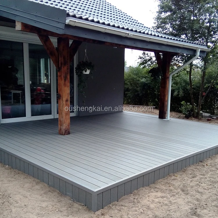 WPC DIY board decking tile wood plastic composite WPC decking Outdoor Deck Floor Covering