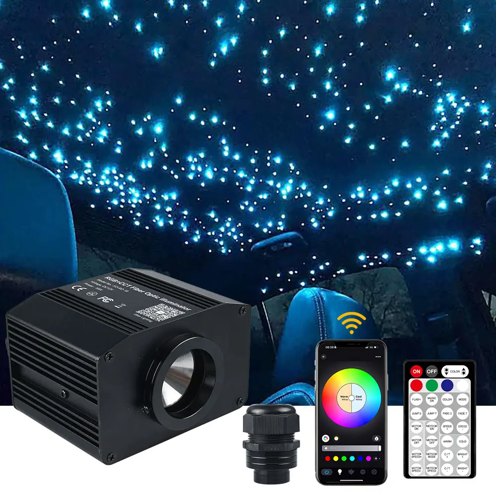16 Вт RGB + CCT RGBWW светодиодный световой двигатель волоконно-оптический осветитель Звездный потолочный светильник комплект приложение управление музыкой автомобиля домашнего использования