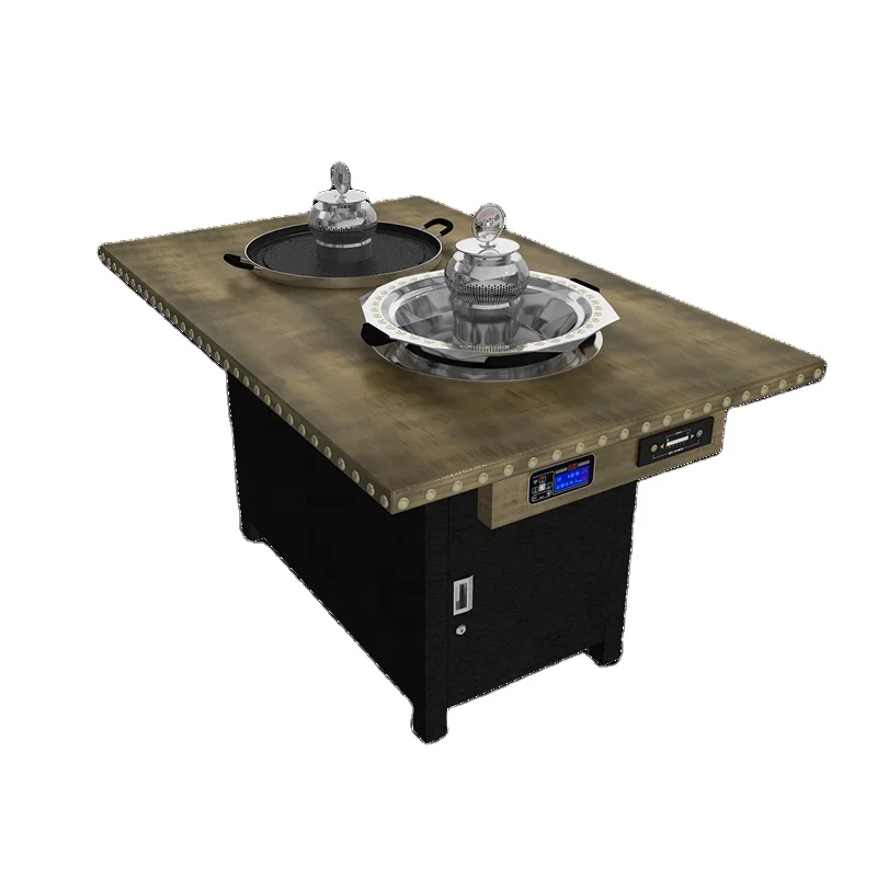 Korean BBQ Grill Commercial Type Smokeless Shabu Shabu Hot Pot Table