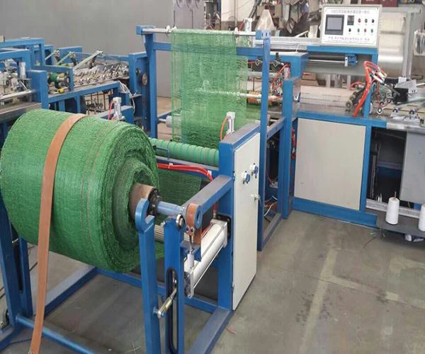 Automatic Plastic woven mesh/leno vegetable/fruit sacks cutting sewing stitching machine PP woven mesh bag making machine