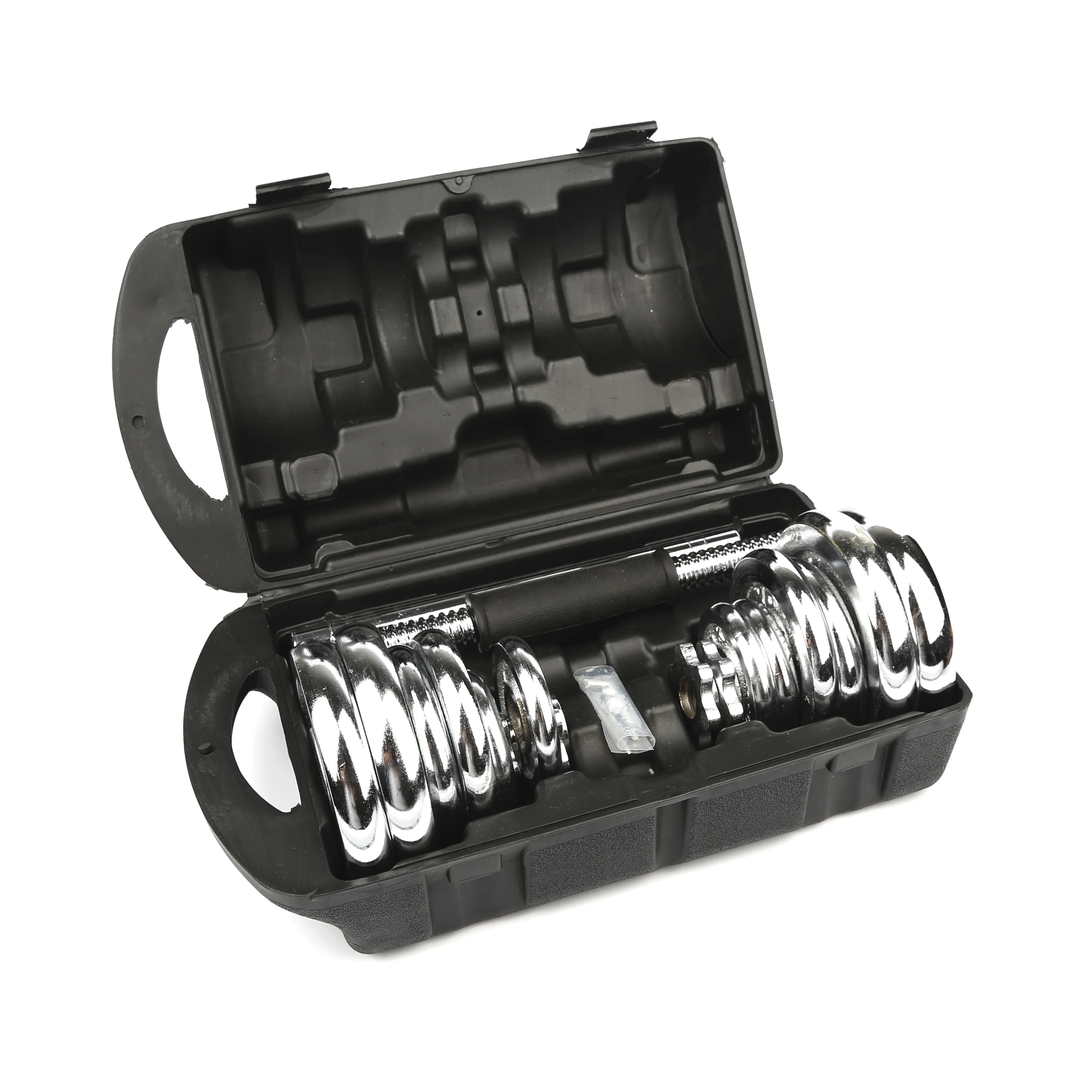 20KGS Weight Lifting Adjustable Cast Iron Chrome Dumbbell Set Chrome Weight Lifting Equipment Fitness Adjustable Dumbbell Set