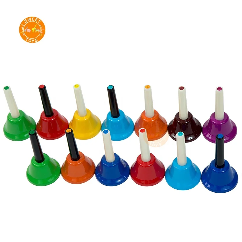 Educational musical instrument playing set toy  hand bells Set 13 Note Diatonic Metal Musical Bells for early education
