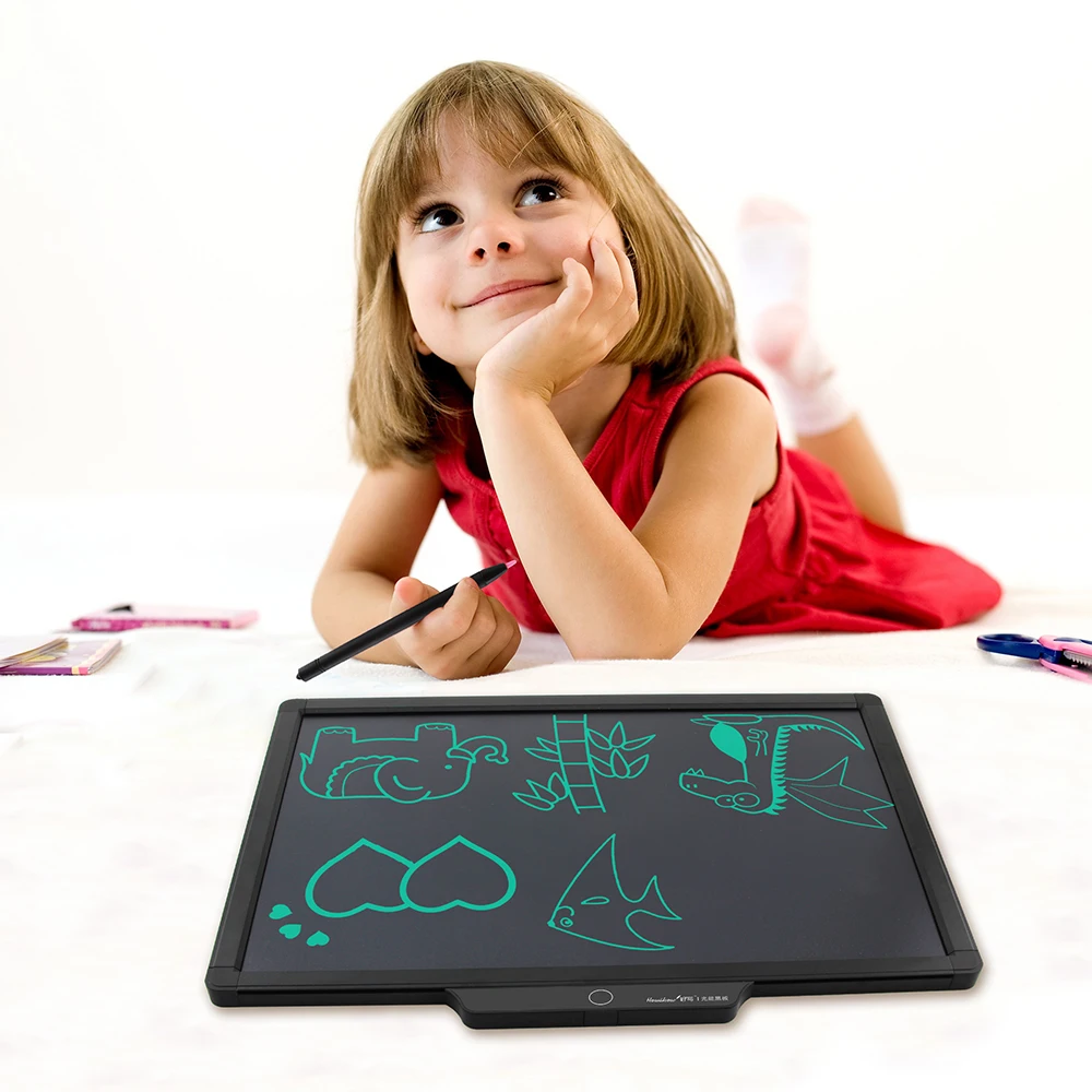 20 inch  Dustiess  and inkless electronic   Lcd writing  drawing   blackboard   With Lock Key  one  key clear