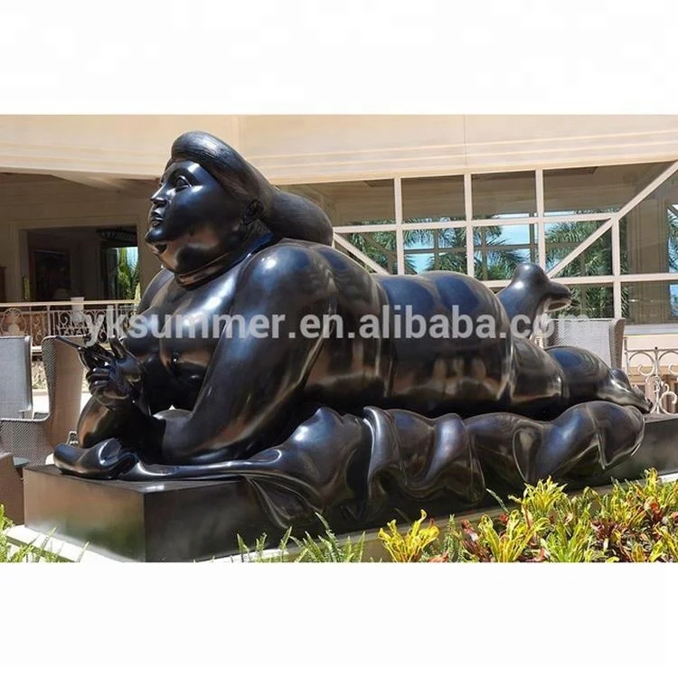 Customized Fernando Bote art figure life size statue landscape display urban public exhibition artwork bronze fat human statue