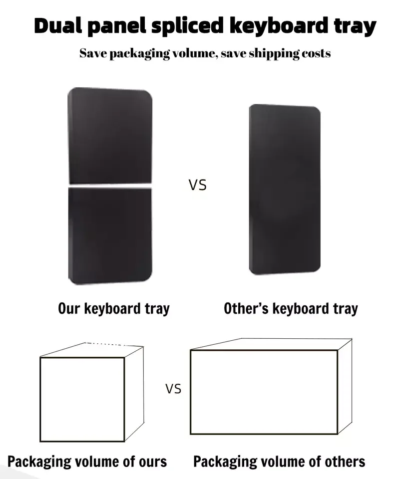 KT-01 Ergonomic design Clamp on under desk sliding dual panel  Keyboard Tray
