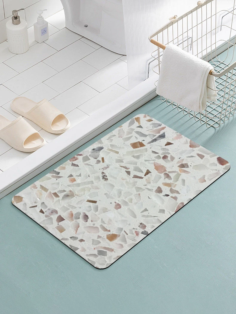 Anti Slip Bathmat Quick Dry Kitchen Mats For Floor Bathroom Rug Carpet Outdoor Rubber Mat Diatom Diatomite Stone Earth Bath Mat