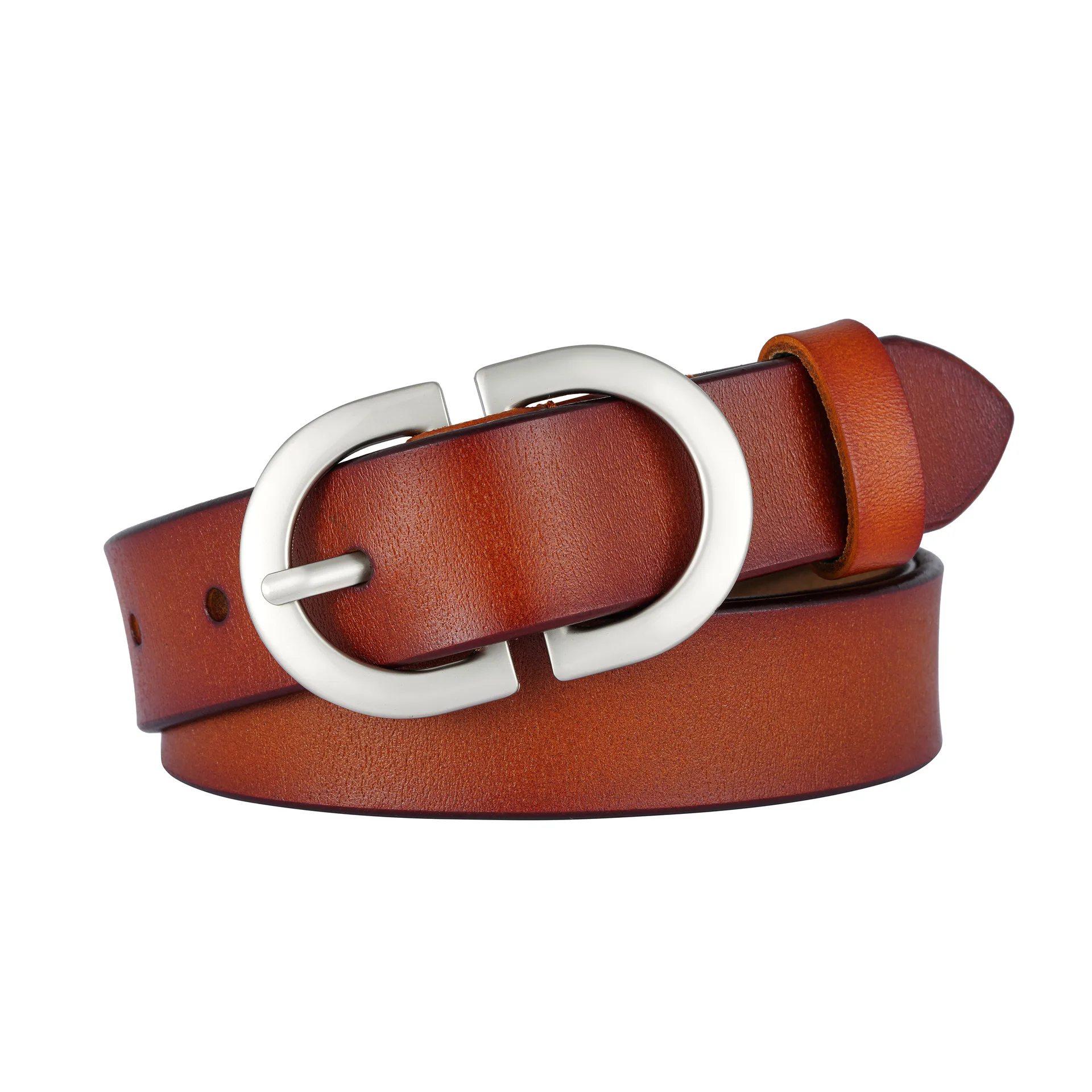 Korean Version INS Genuine Cowhide Leather Second Layer Belt for Women Custom Length Fashionable Pin Buckle for Casual Jeans