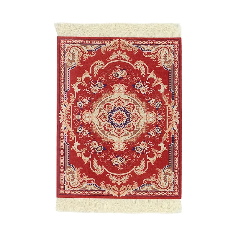 Persian style carpet tassel decorated mini carpet for mouse pad cup mat