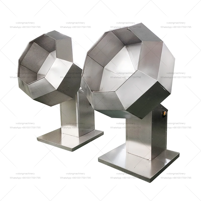 Food Spray Pan Sugar Dragee Peanut Coating Machine Small Nut Tumbler Coater Equipment Automatic Octagonal Drum Seasoning Machine