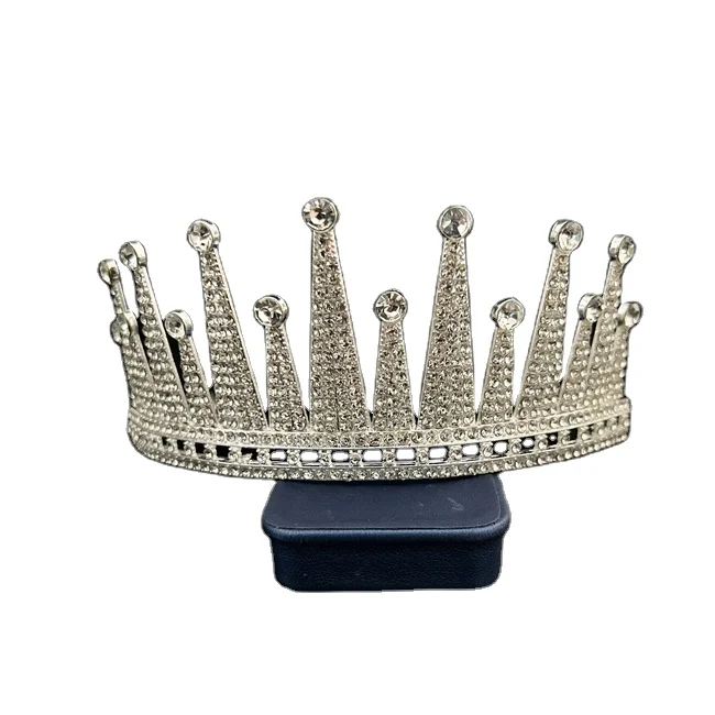 Fashion Women Silver Crystal Bride Crown Headbands Princess Queen Tiaras and Crowns Bridal Wedding Hair Jewelry Head Accessories