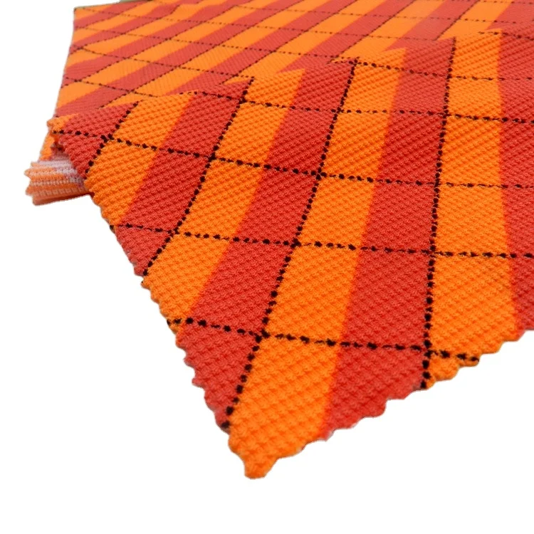 Fashionable pattern poly spandex fabric nylon spandex knitted jacquard textured fabric for swimwear and sportswear