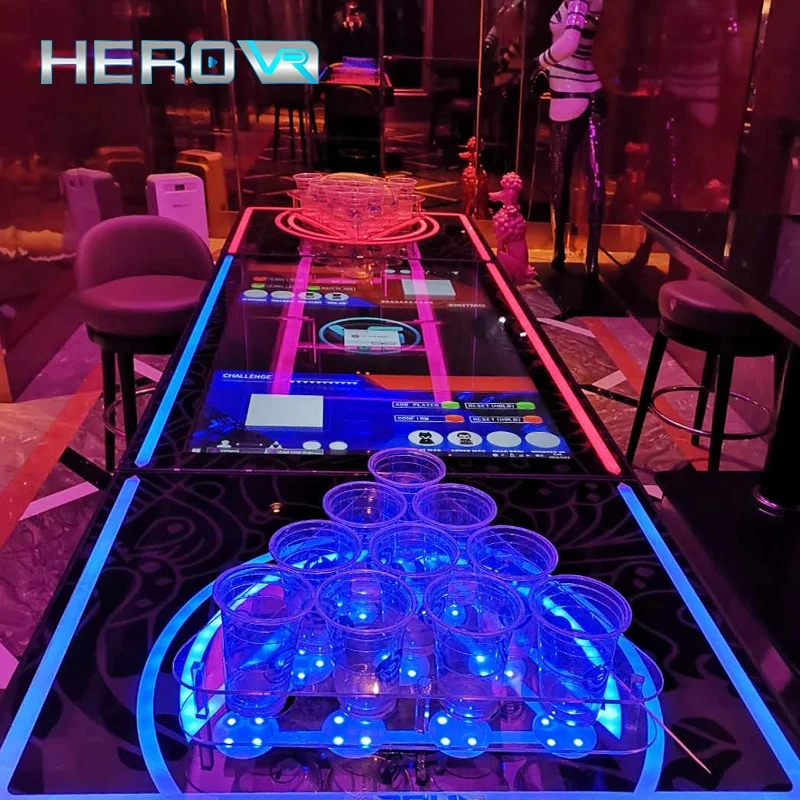 HEROVR Silk Screen 2-8 Players Funny Pong Games Beer Pong Arcade Machine In Taigate Party