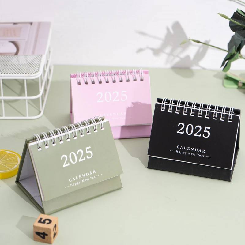 Custom Logo Paper 2025 Wholesale Creative simple calendar Office desktop decoration portable calendar