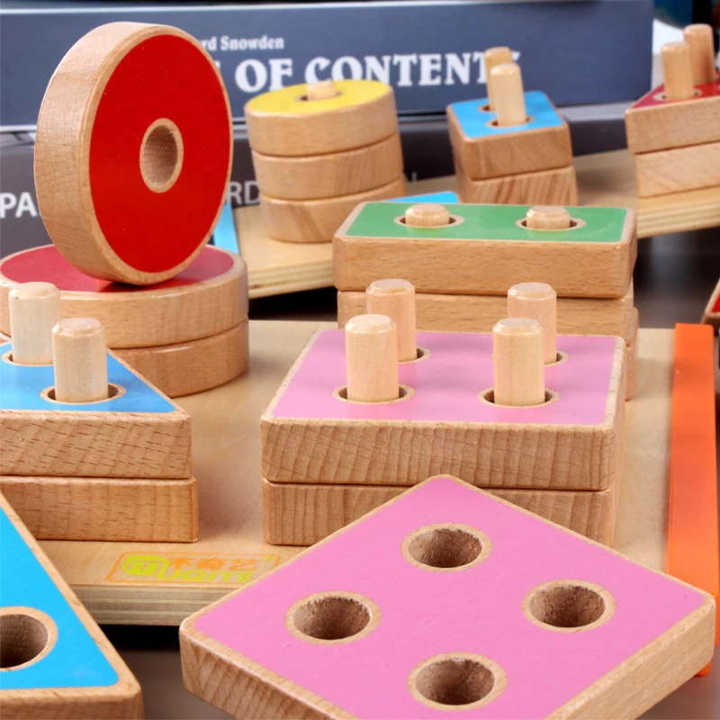 Wooden Educational Toys Geometry Shape Matching Game Learning Peg Puzzle Intelligence Training Learning Board