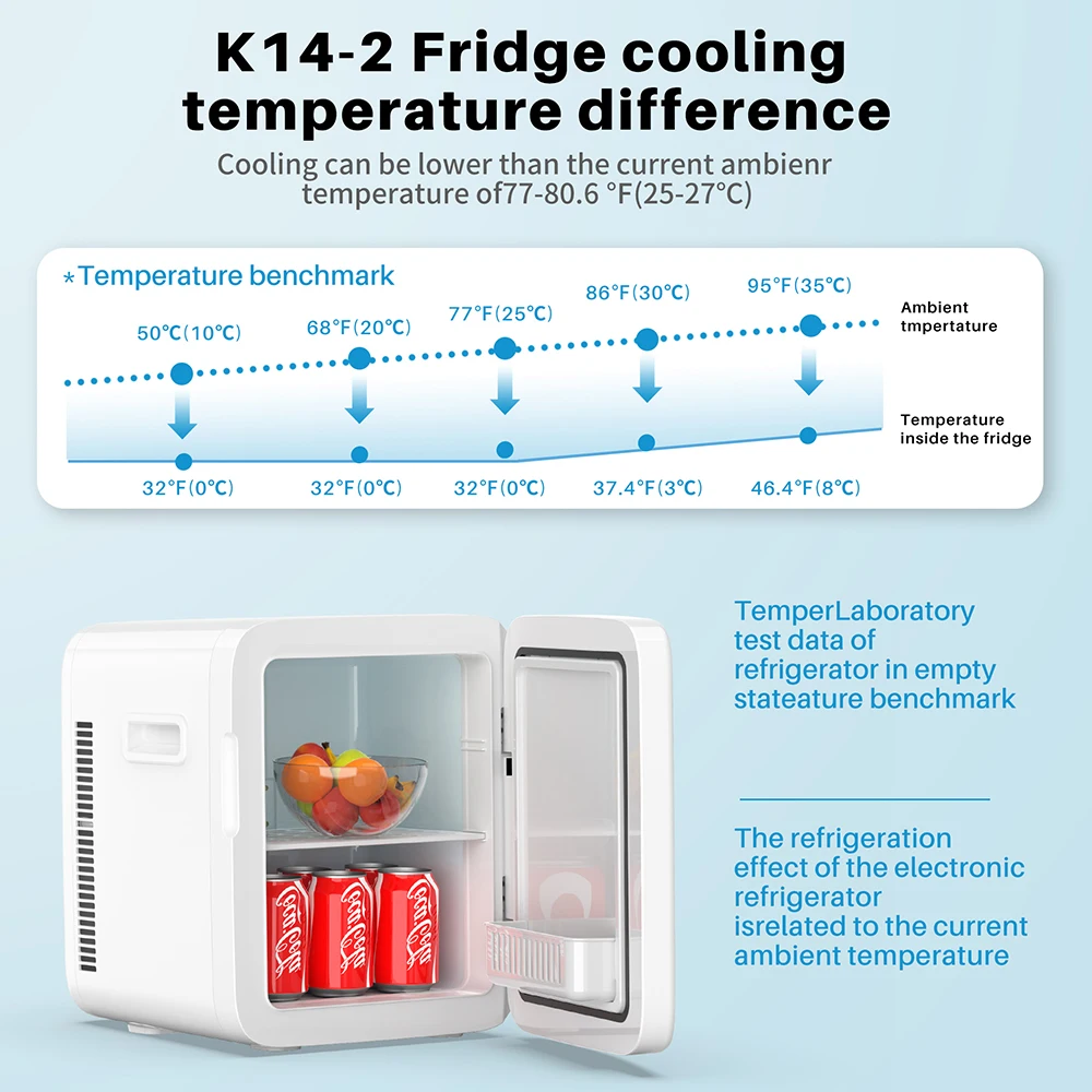 KEMIN AC And Dc Customizable Home fridges 12 Liter Mini Beauty Fridge Refrigerator for Skincare and Cosmetics