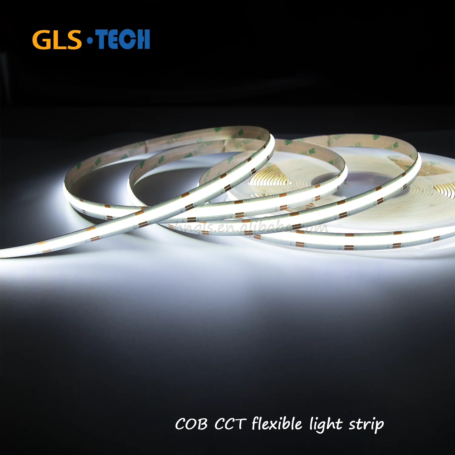 Гибкая полоса COB CCT двухцветная лампа шириной 5/8/10 мм 2 линии 3 Регулируемая Цветовая температура 2700K-6500K