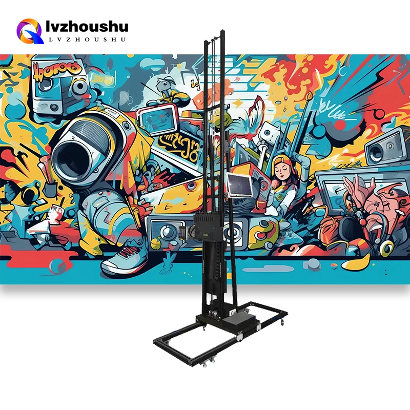 3D Background Wall Painting Printer Wheel Rail All in One UV Wall Printing Machine 3D Vertical Wall Printer
