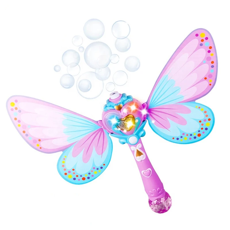 Outdoor Summer Toy Electric Bubble Stick bubbles machine automatic blower bubble wand with light and music