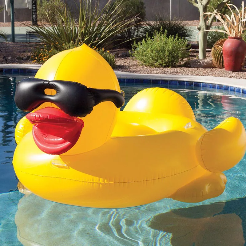 Swimming Ring Inflatable Floating Row Adult Inflatable Water Lounge Chair Large Adult Swimming Pool Yellow Duck