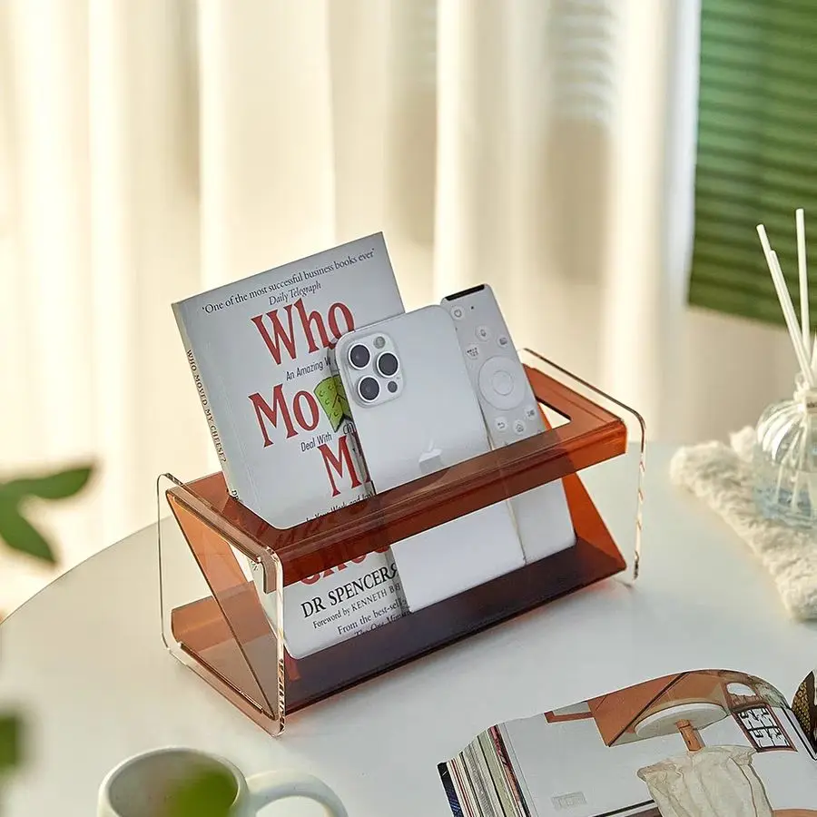 New Arrival Acrylic Remote Control Holder Durable Acrylic Remote Control Storage Box Rack for Christmas Gift