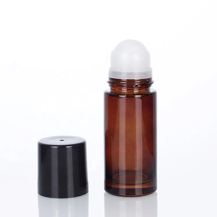 Wholesale amber 30ml 50ml glass deodorant roll-on glass bottle essential oil perfume bottle