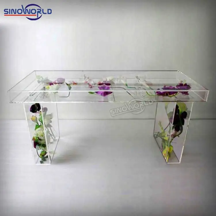 Luxury Hotel banquet dining wedding event furniture clear plexiglass crystal acrylic wedding table for sale