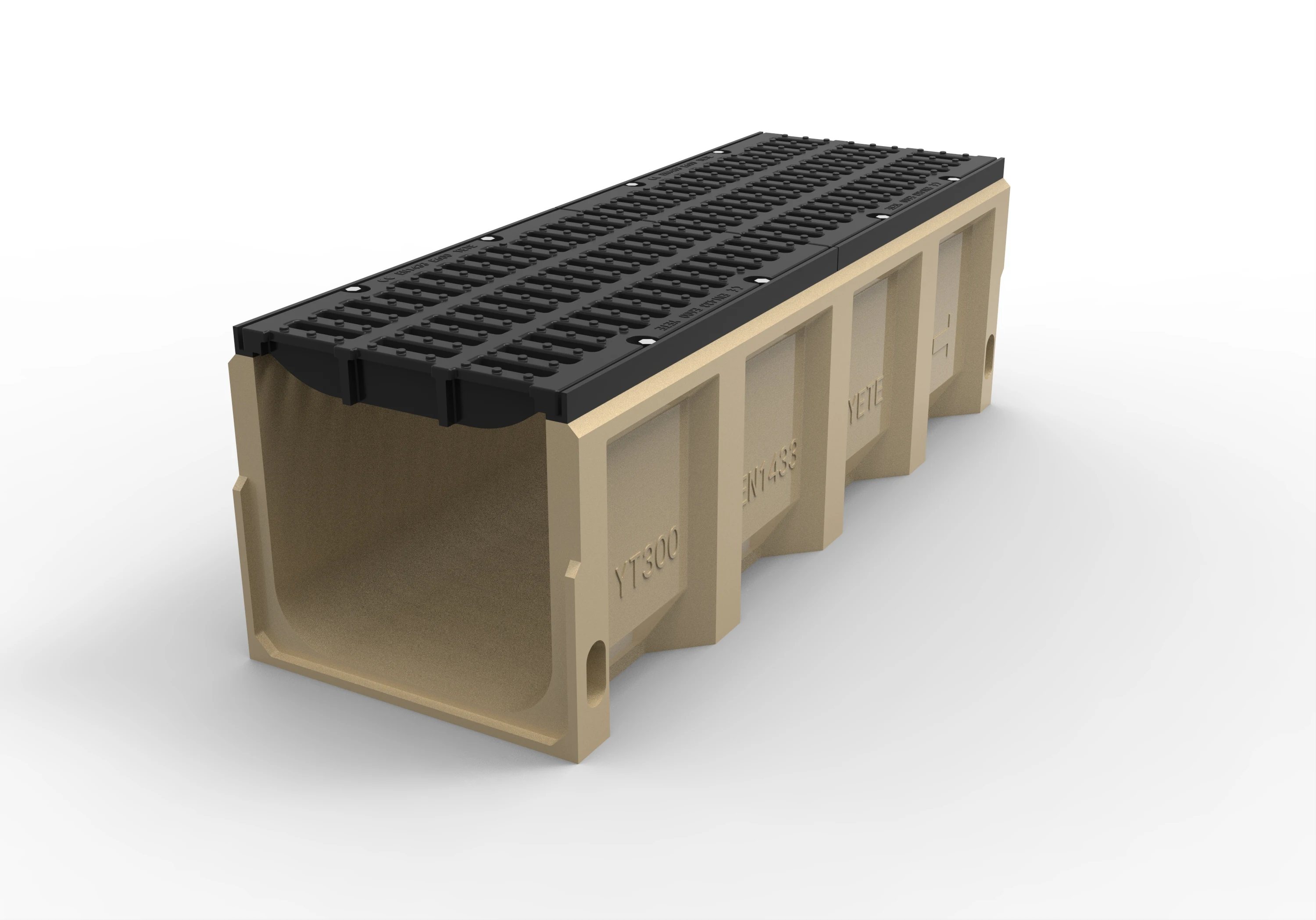 F900 precast concrete drainage channel with ductile iron cover
