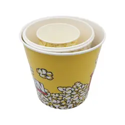 Custom logo 34oz 32oz 85oz 130oz 170oz food grade cinema chips bucket paper popcorn bucket