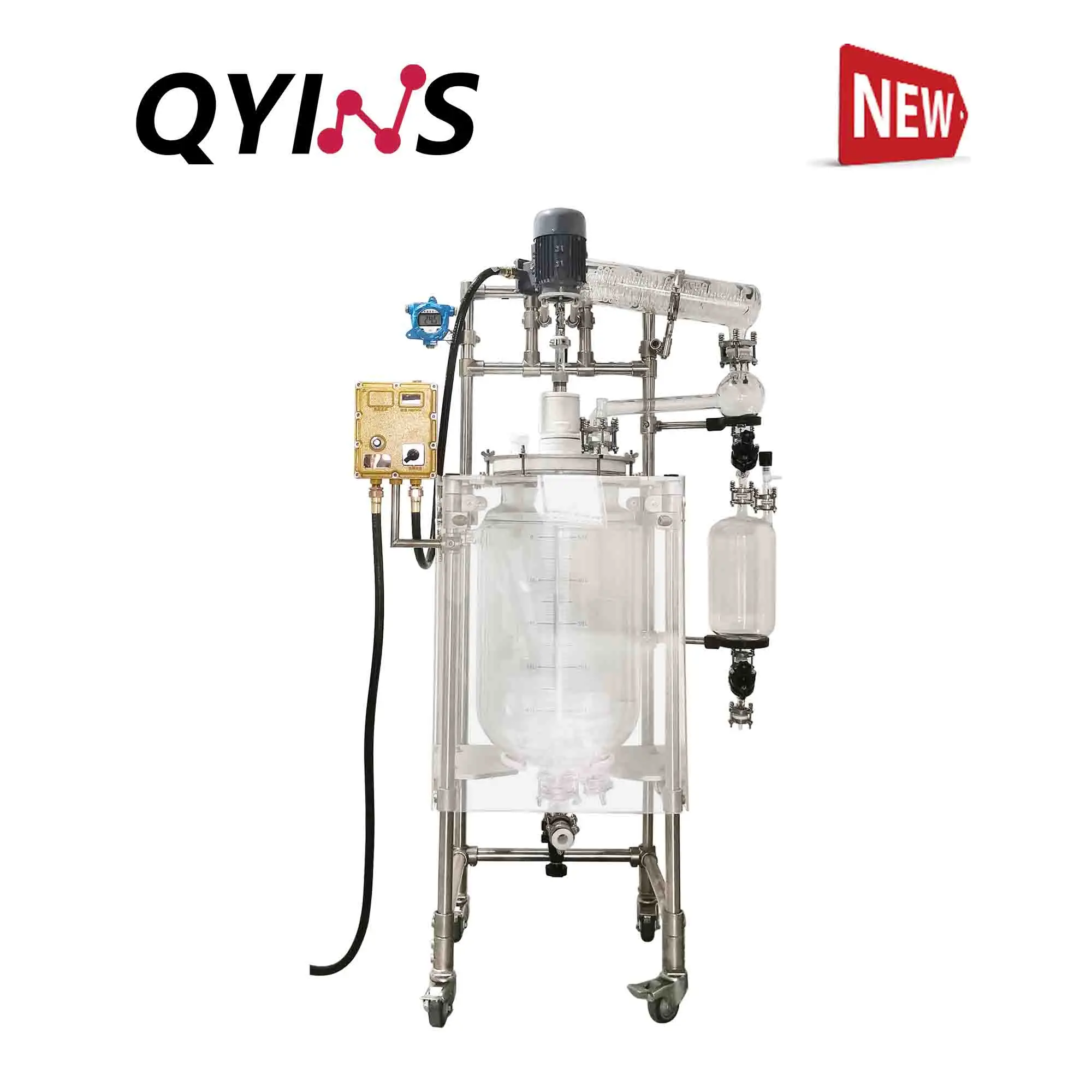 process glass reactor Manufacturer Direct Selling Mixing & stirring & Evaporation & Distillation 50L Jacketed glass reactor