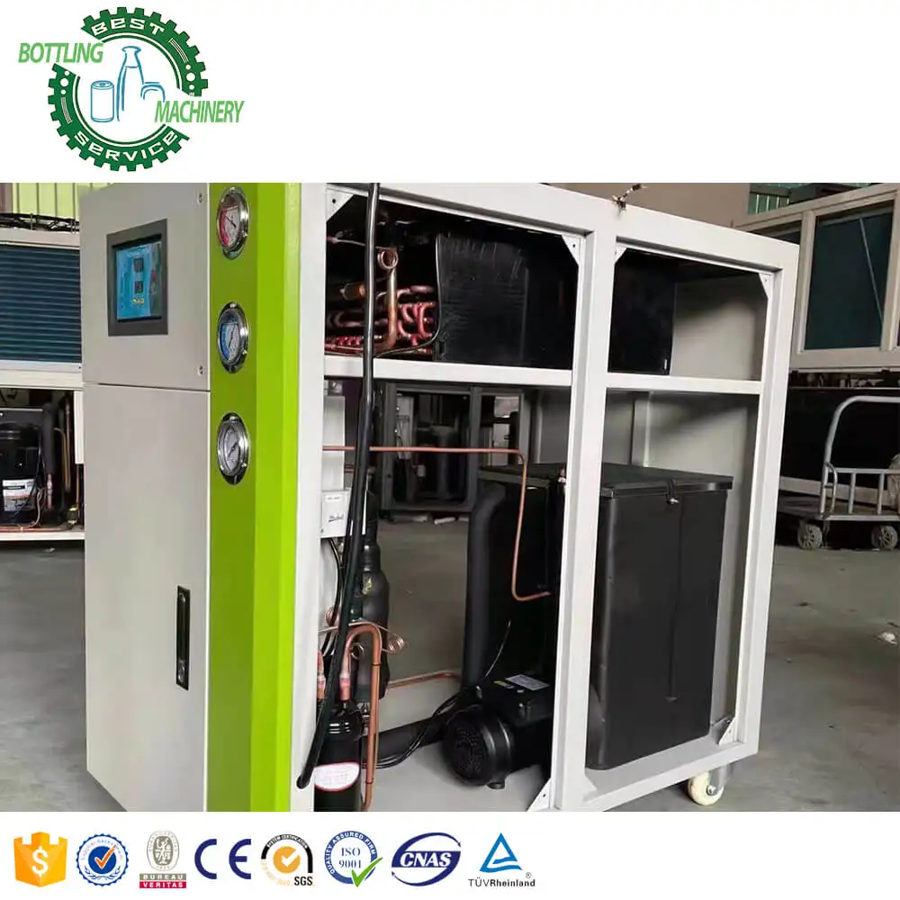 Drink chilling tank water-cooled Industrial 40~380HP water cooled screw chilling equipment for carbonated soft drink beer