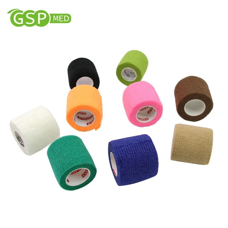Manufactures Medical Bulk Custom Logo Dog Printing Easy Tear Non Woven Self Adhesive  Wrap Cohesive Elastic Bandages