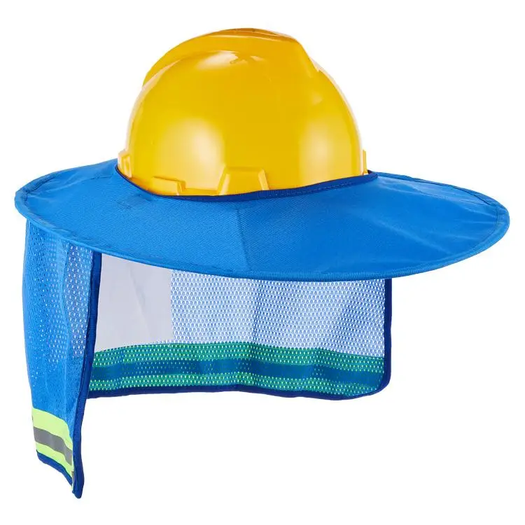 foldable mesh hard hat sun shade multi color reflective safety neck shade cheap price wholesale