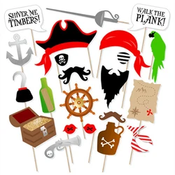 22Pcs Hot Sale Pirate Birthday Party Decor Photo Booth Props