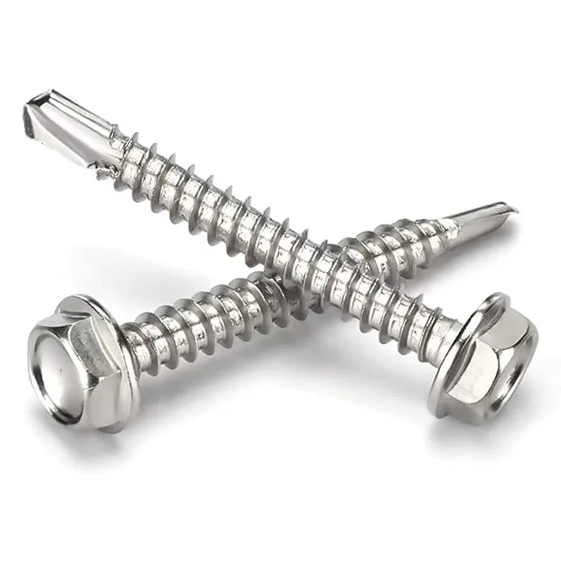 M4.2 M4.8 M5.5 M6.3 Stainless Steel 410 Hexagon Washer Head Self Drilling Screw