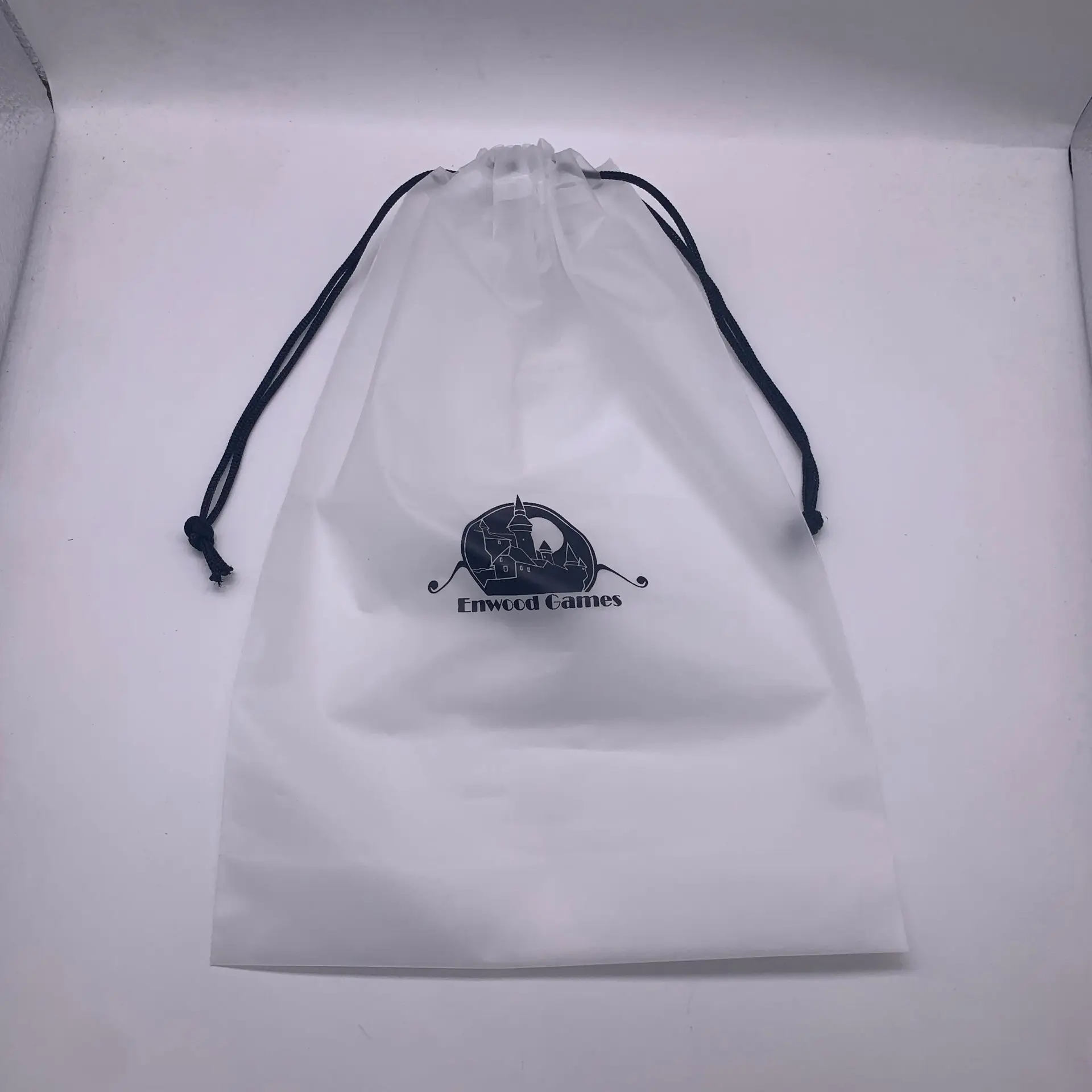 Custom Logo Printed Large PVC plastic Transparent Frosted Drawstring Bag Makeup Draw String Pouch Gift Packaging Bag