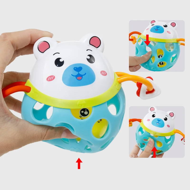 
0-12 Months Baby Rattles toy Intelligence Grasping Gums Plastic Animal Music Hand Shake Toy Early Educational Gift for Newborns 