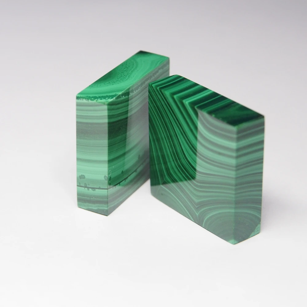 
30x30x5 Square shape Natural Green gemstone loose malachite sheet double flat art decoration on sale 