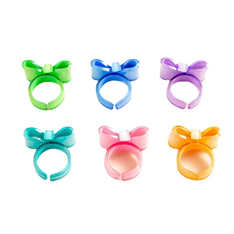 Fanyue Cute Candy Color Bow Open Sweet 2024 Resin Ring For Women